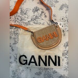 Ganni Crossbody Bag with Orange Accents